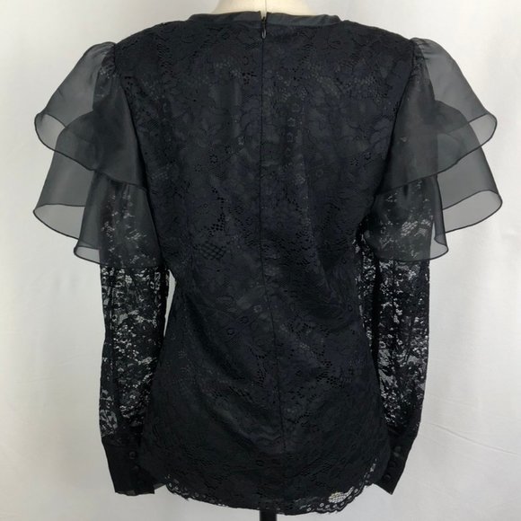 Rachel Parcell Lace Top with Shoulder Flutter - Picture 2 of 8